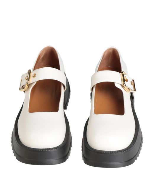 Marni White Minimalist Leather Mary Janes