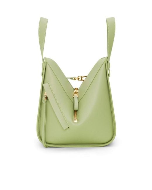 Loewe Green Hammock Logo Embossed Shoulder Bag