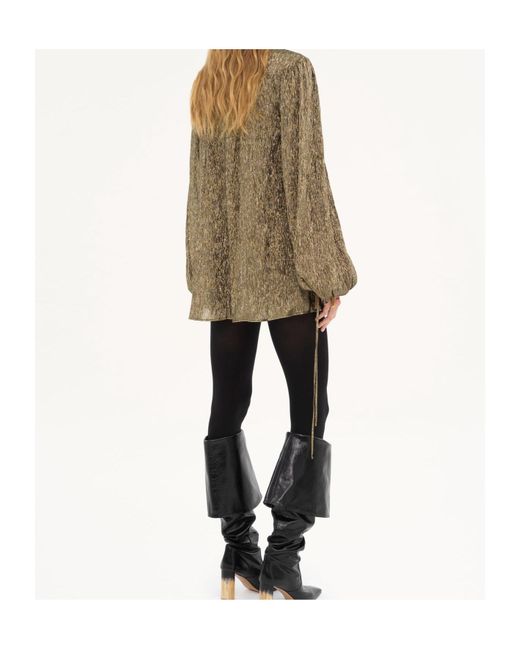 Chloé Green Chloé Gathered Drawstring Long Sleeve Top