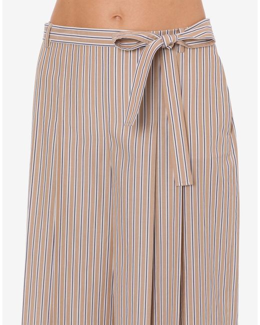 Alberta Ferretti Multicolor Striped Pleated Wide-Leg Trousers