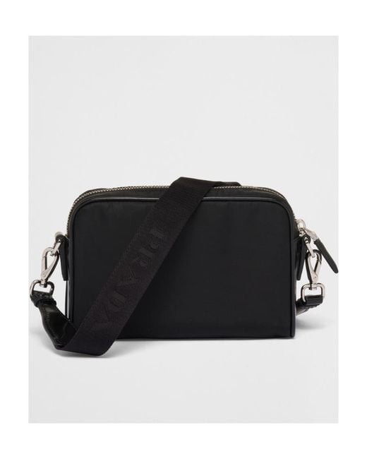 Prada Black Triangle-Logo Zipped Crossbody Bag for men