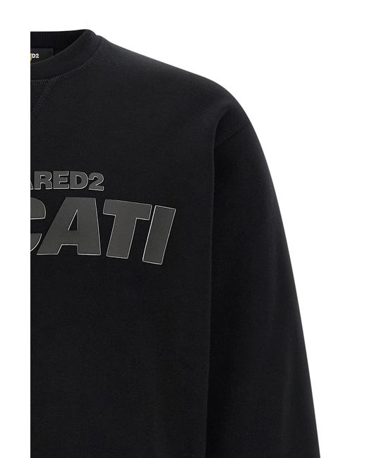 DSquared² Black X Ducati Capsule Crewneck Sweatshirt for men