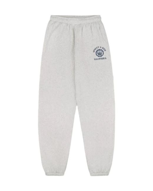 Sporty & Rich White California-Logo Track Pants