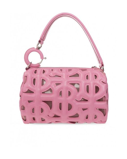 Burberry Pink Mini Quilted Monogram Freya Top Handle Bag