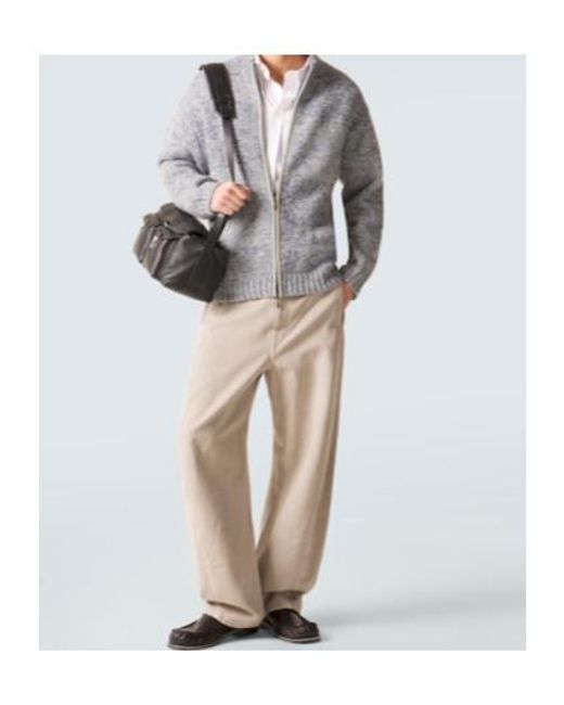 LeKasha Gray Zip-Up Cardigan for men