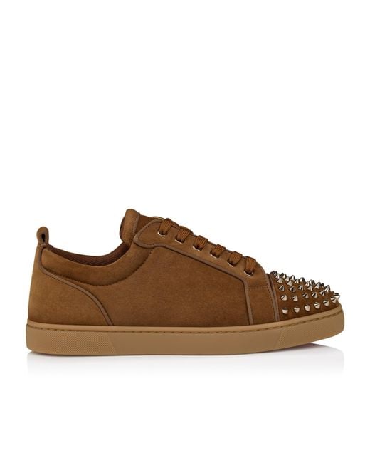 Christian Louboutin Brown Louis Junior Spikes Orlato Suede Sneakers for men