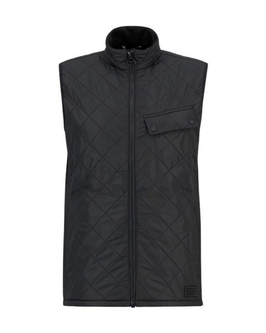 Barbour Black Stand-Up Collar Vest for men