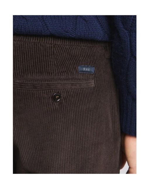 Fay Black Pleated Tailored Trousers for men