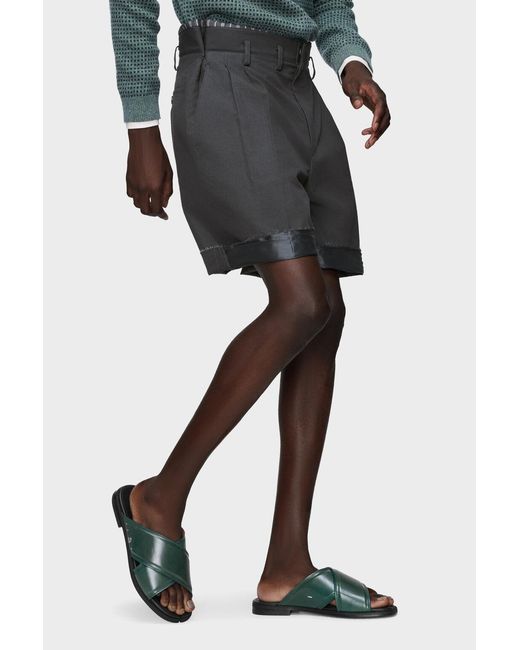 Maison Margiela Gray Pleated Tailored Shorts for men