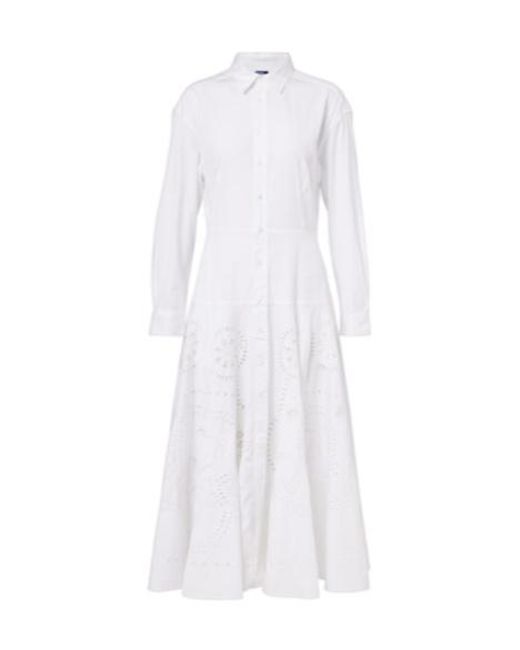 Polo Ralph Lauren White Broderie Anglaise Cotton Shirt Dress