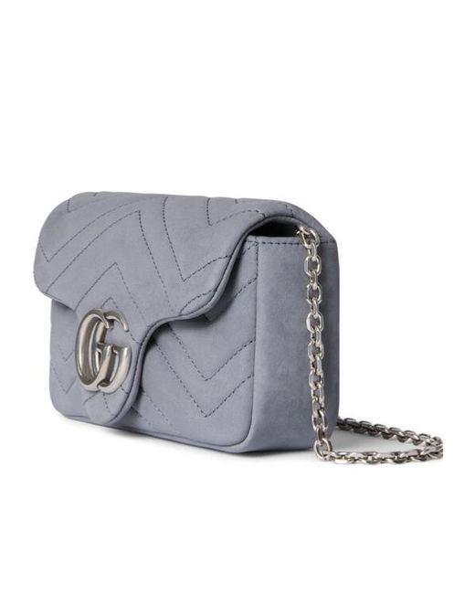 Gucci Gray Gg Marmont Mini Shoulder Bag