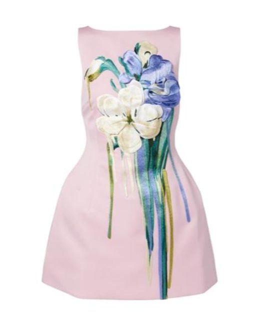 Leo Pink Ali Floral-Appliqué Minidress