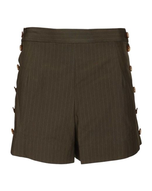 Vivienne Westwood Green Striped Button Shorts