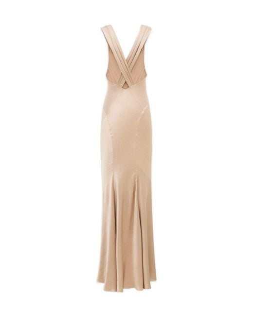 Saint Laurent White Cross-Back V-Neck Dress