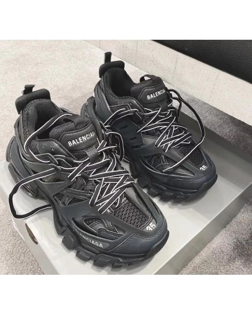 Balenciaga Black Track Lace-Up Sneakers for men