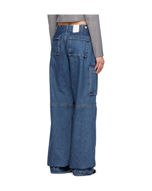 Coperni Blue Mid-Rise Cargo Jeans
