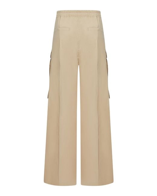 Rick Owens Natural Drawstring Wide Leg Trousers for men