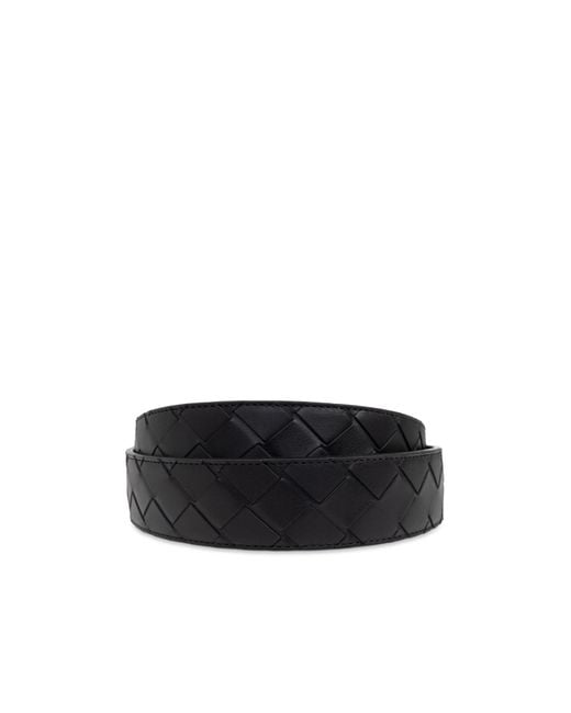 Bottega Veneta White Intrecciato Reversible Buckled Belt for men