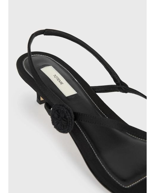 Totême  Black Square-Toe High-Heeled Sandals