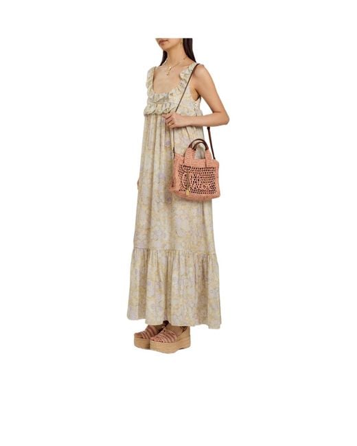Chloé Brown Straw Tote Bag