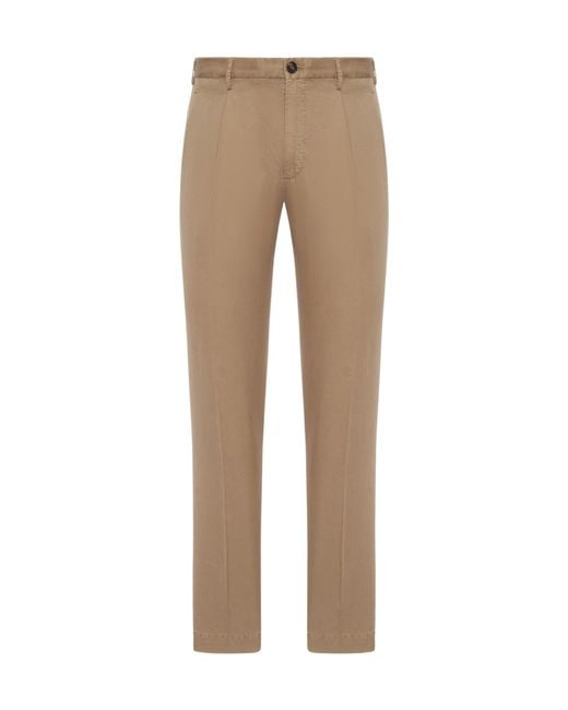Incotex Natural Logo-Patch Trousers for men