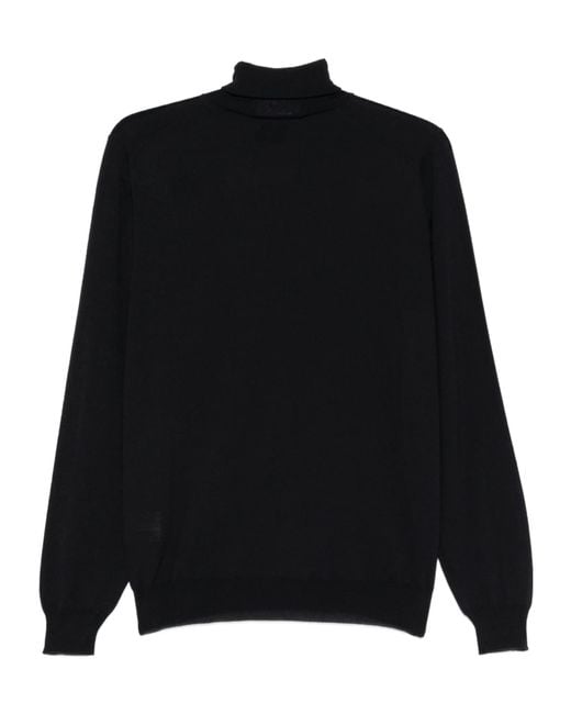 Lardini Black Turtleneck Wool Sweater for men