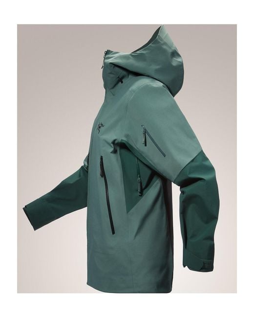 Arc'teryx Green Sentinel Gore-Tex Hooded Leather Jacket
