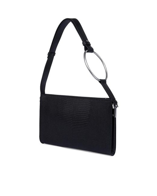 Dondup Black Lizard-Effect Tote Bag