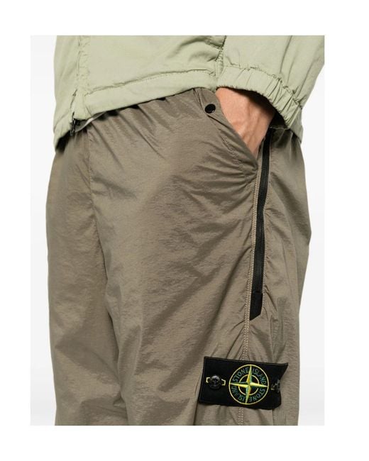 Stone Island Green Compass-Motif Track Pants for men