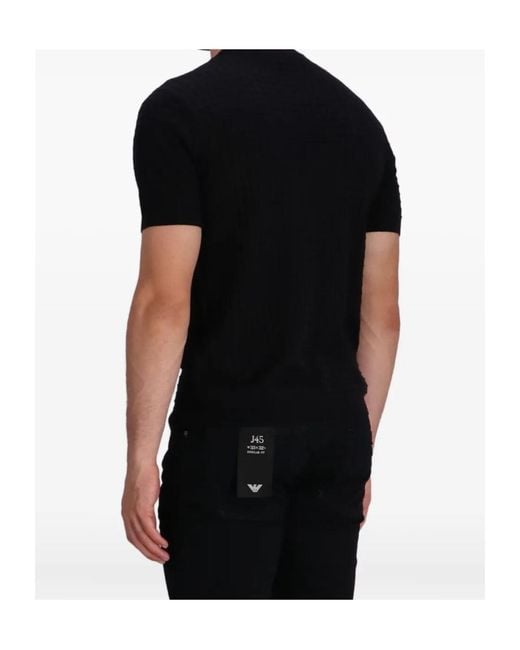 Emporio Armani Black Crewneck Short-Sleeved T-Shirt for men