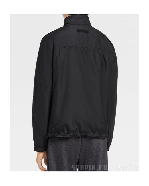 Zegna Black Zipped Drawstring Jacket for men