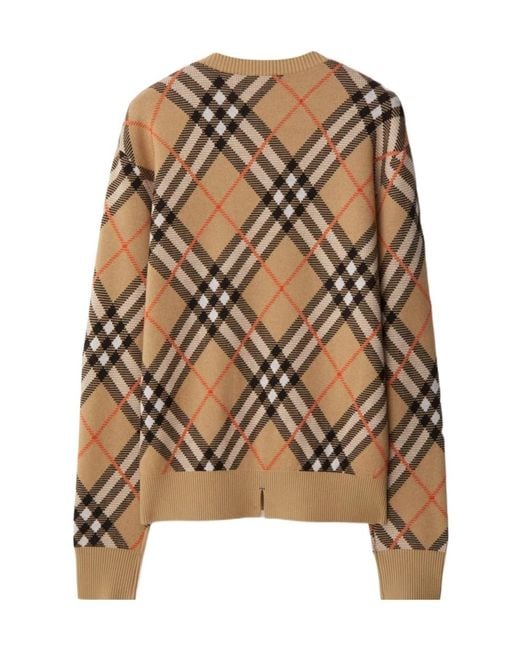 Burberry Brown Check Wool Blend Sweater