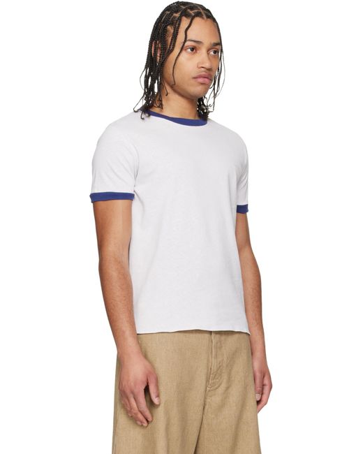 A.P.C. Gray Contrast Trim Crewneck T-Shirt for men