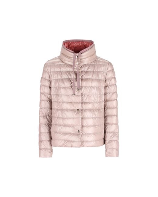 Herno Red High Collar Down Jacket