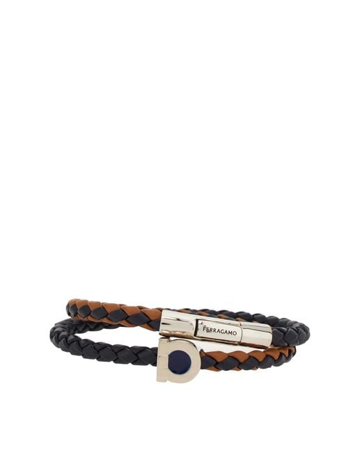 Ferragamo White Gancini Bracelet (20Cm) for men
