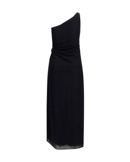 Oseree Black Asymmetrical Dress