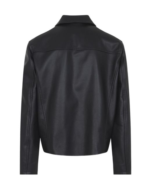 Jil Sander Black Regular Fit Leather Jacket for men