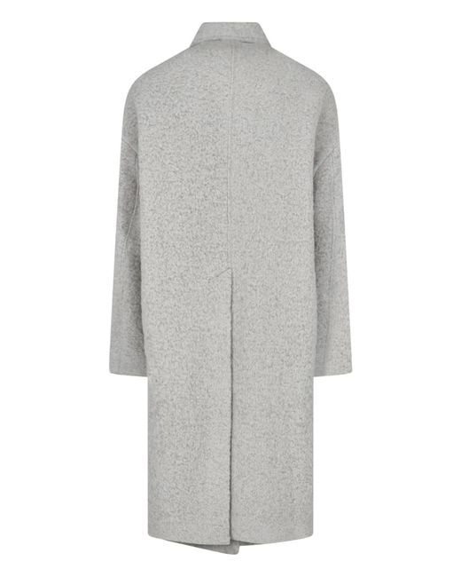 Rick Owens Gray Brad Button-Up Wool Coat for men