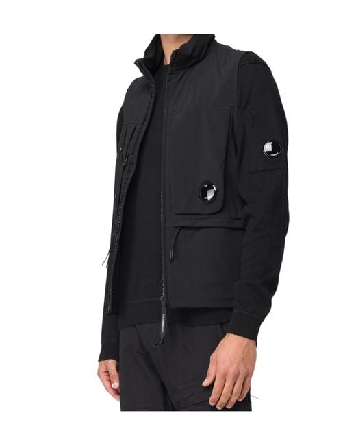 C P Company Black Shell-R Gilet for men
