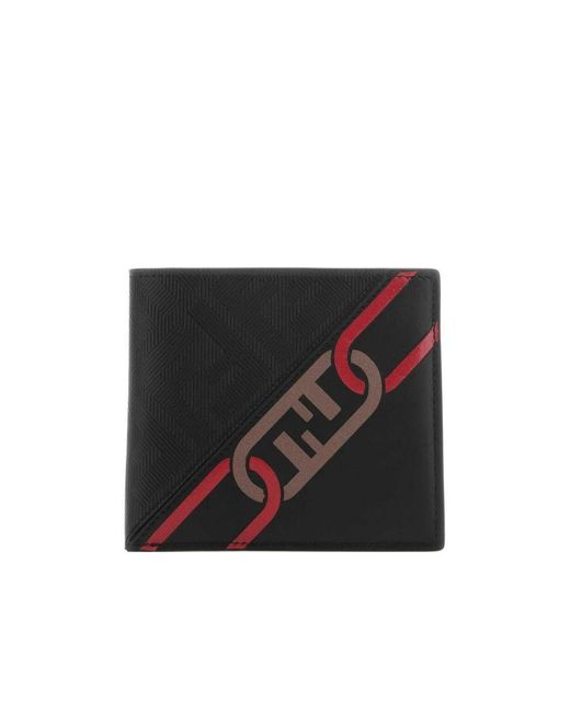 Fendi Gray Logo-Print Wallet for men