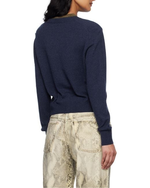 Acne Blue Long-Sleeved Sweater Coat