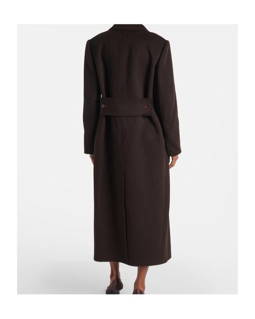 Victoria Beckham Black Double-Breasted Wool And Cashmere Coat