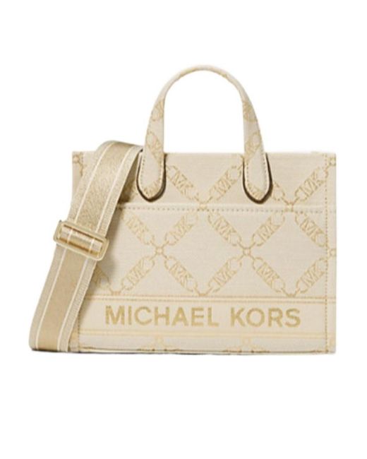 Michael Kors Natural Chain-Link Monogram Tote Bag