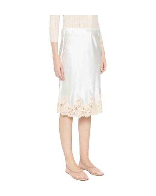 Doen White Elowette Lace Midi Skirt