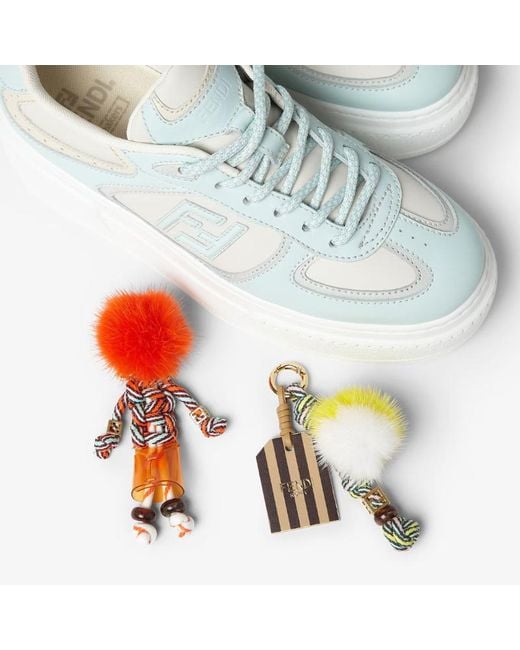 Fendi White Match Platform Low-Top Sneakers