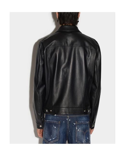 DSquared² Black Long Sleeved Snapped Jacket for men