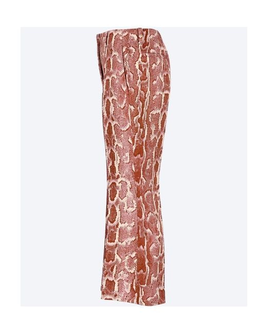 Dries Van Noten Red Belt Loop Casual Pants