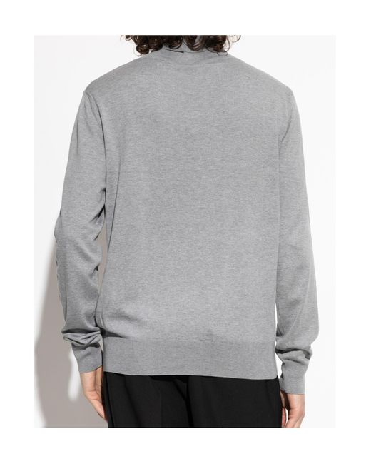 Balmain Gray Logo Turtleneck Knitted Sweater for men