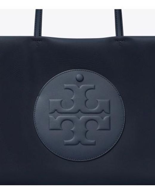 Tory Burch Blue Medium Ella Logo-Embossed Tote Bag