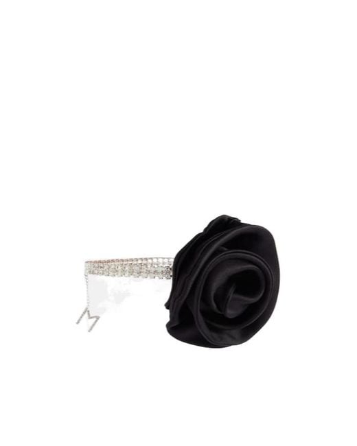 Magda Butrym Black Floral-Appliqué Crystal-Embellished Choker